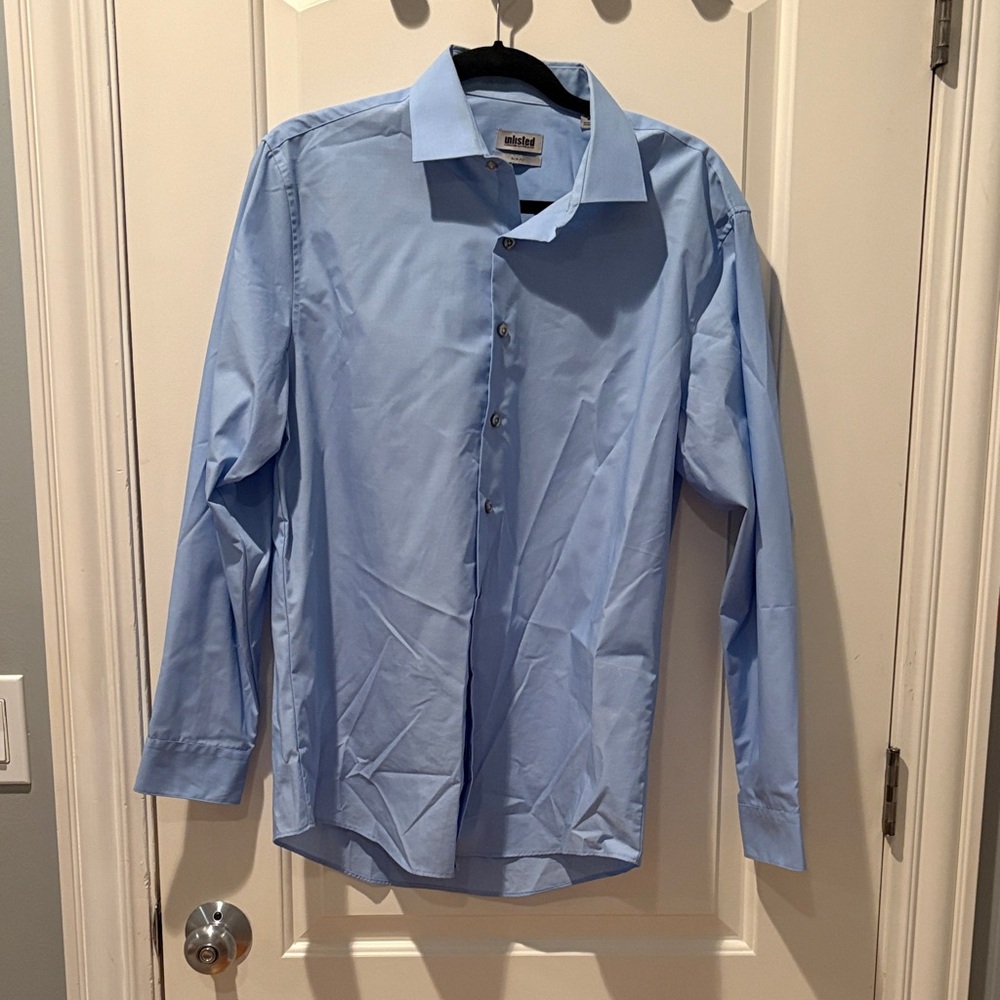Kenneth Cole Light Blue Men's Dress Shirt - Spread Collar